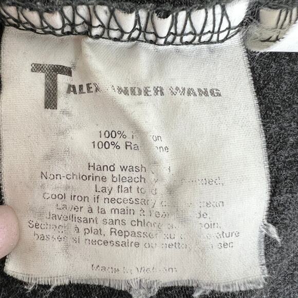 T Alexander Wang Gray Long Sleeve Round Neck Women's Top Size M Medium - Picture 6 of 7